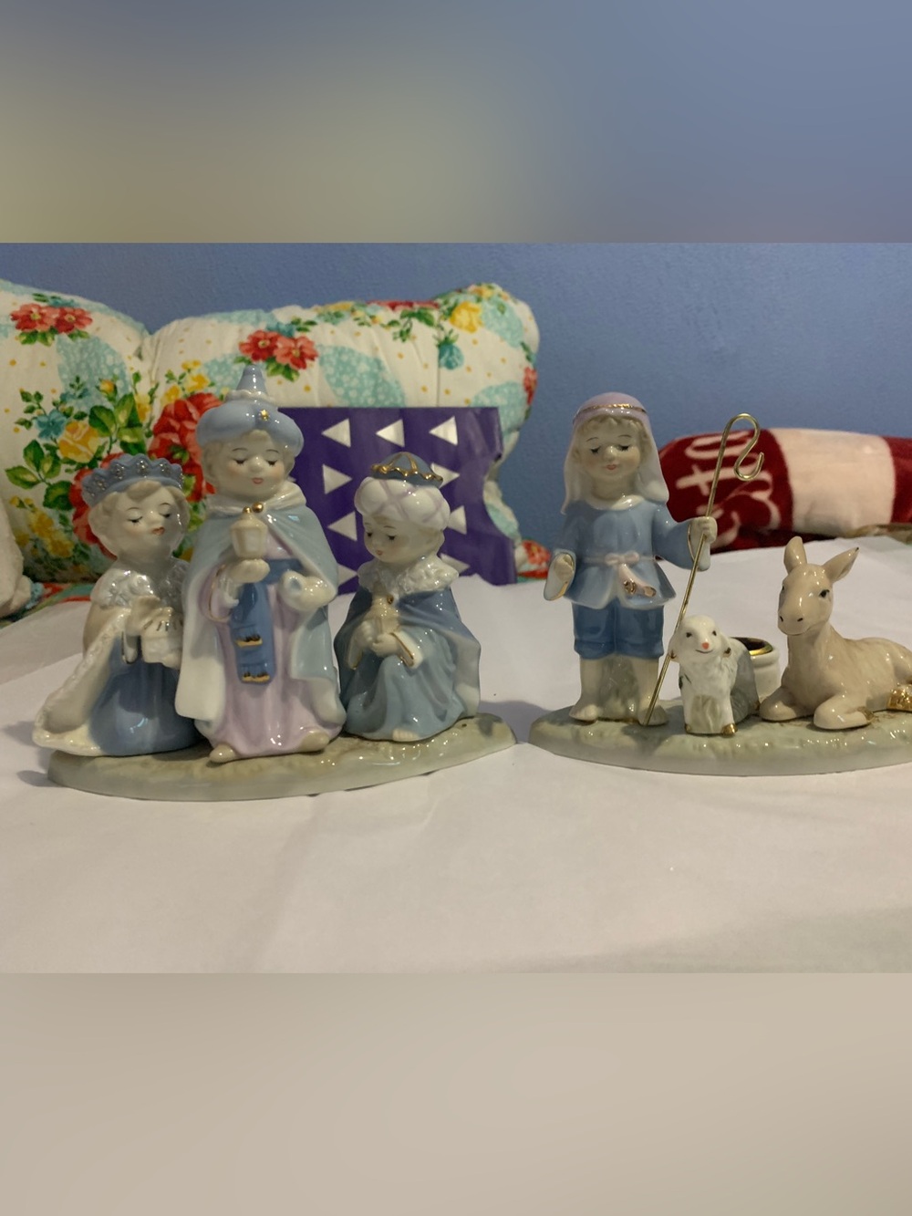 Vintage Beiderman & Sons Nativity Scene Taper Candleholders